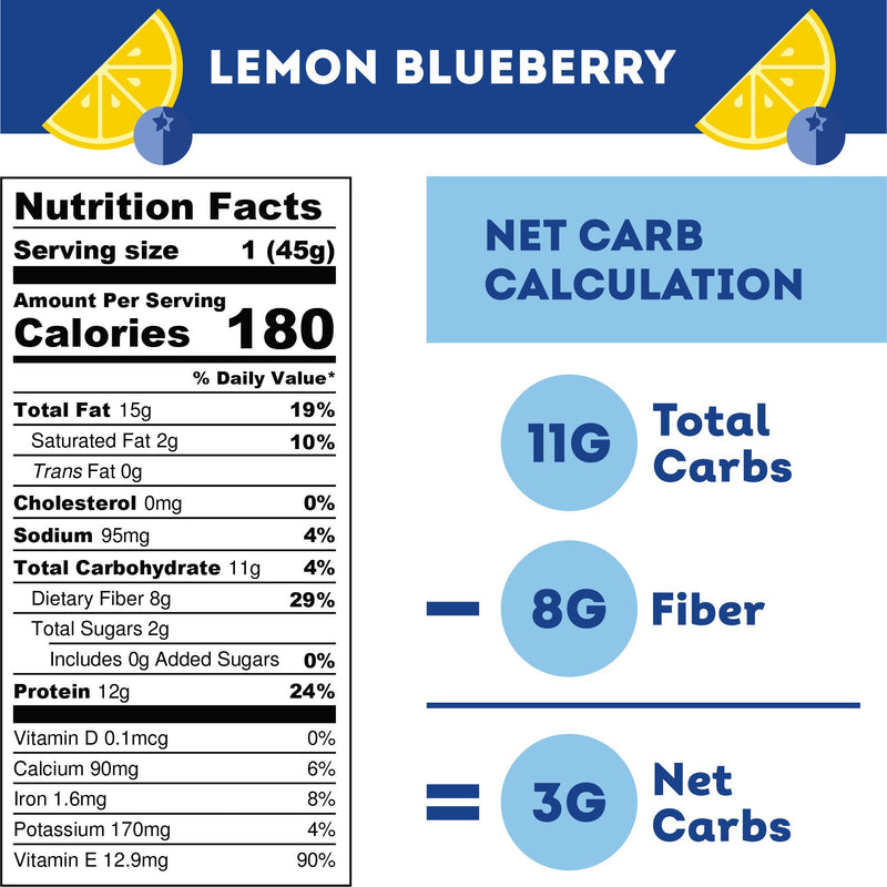 Keto Plant Protein Bar - Lemon Blueberry