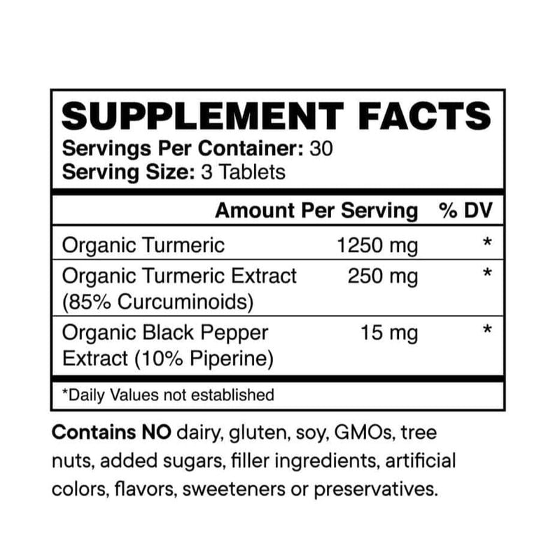 Organic Turmeric Curcumin - 90 Tablets - Vegan Concept