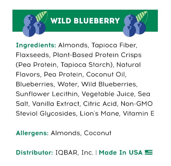 Keto Plant Protein Bar - Wild Blueberry